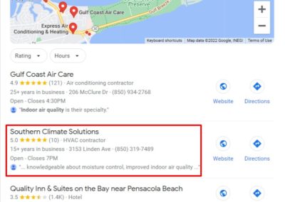 SEO Example Southern Climate Solutions